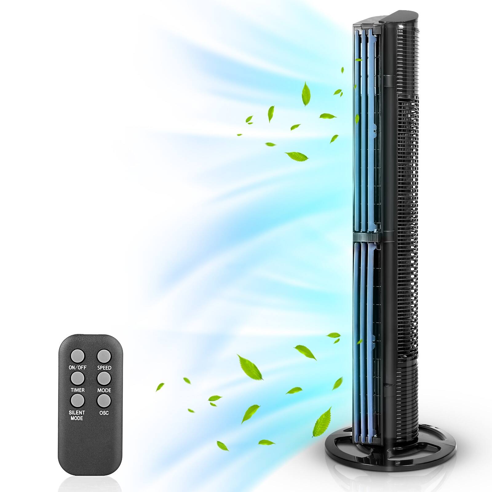 40"Bladeless 60 Degree Oscillate Tower Fan,Aromatherapy Diffuser